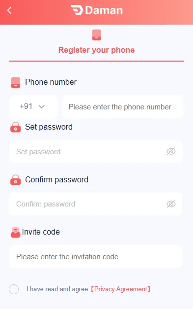 Daman game register page